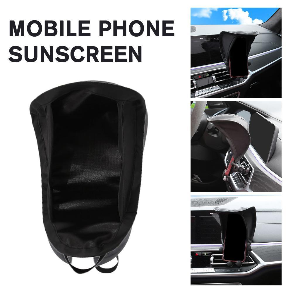 

Car Cell Phone Sunscreen Sunshield Phone Umbrella Sun Shade For Motorcycle Bike Car Anti-scald Car Accessories 1pcs D2D8 чёрный