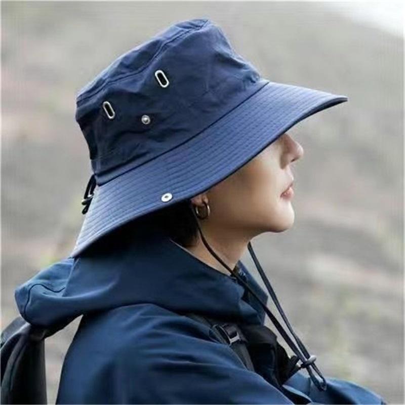 Mountaineering Hat Camping Hat Spring And Summer Waterproof Fisherman Hat Female Sunscreen Outdoor Western Denim Nylon Quick Drying Hat