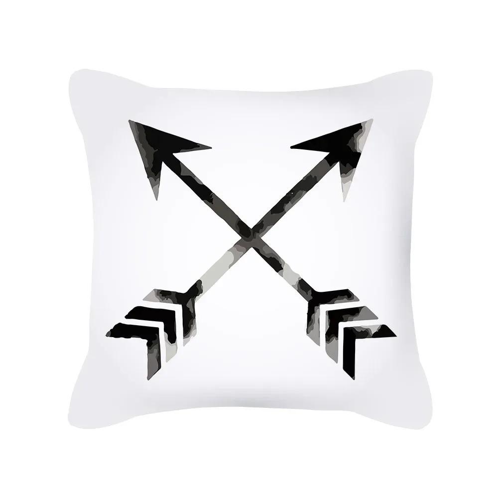 Kissenbezug schwarz und weiß, Kissenbezug mit geometrischem Druck, Moderner und schlichter Stil, Heimdekoration, für Sofa