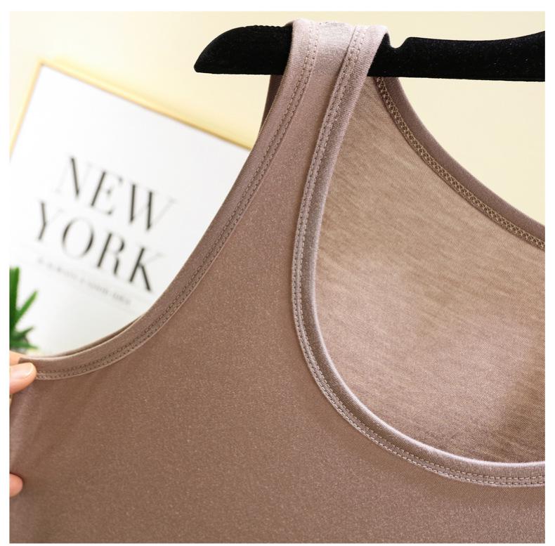 Kvinners sommer tynn modal U-hals slankende tanktopp