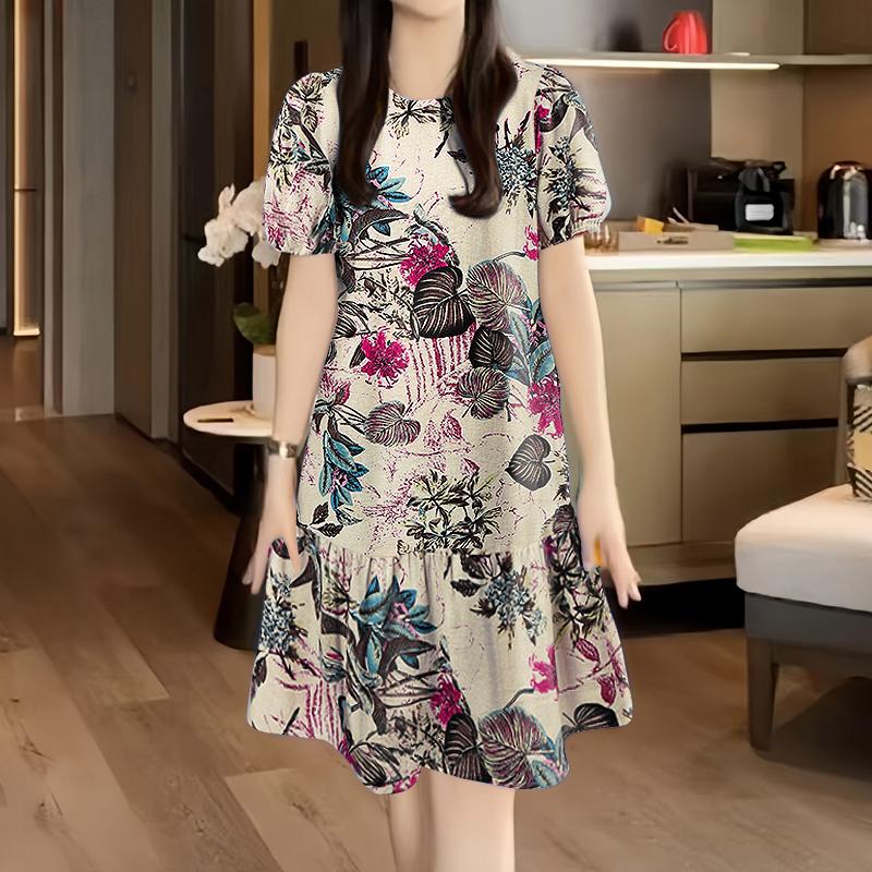 Summer Women's Homewear Nightdress Women Short Sleeve Dresses Loose Fit Nightwear Home Clothes Loungewear Dresses Party Dress