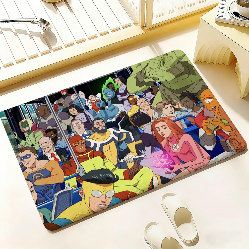Tappetino da Pavimento Anime I-Invincible Camera da Letto Soggiorno Tappetino per Porta in Flanella Antiscivolo Decorazione per la Casa