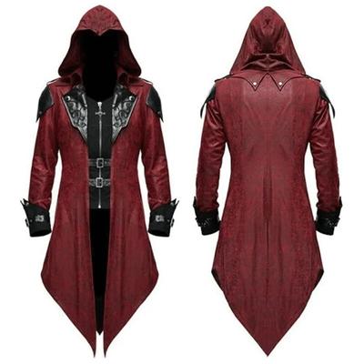 2 Color Assassin Cosplay Medieval Retro Man Streetwear Hooded Jackets Outwear Costume Edward Assassins Creed Halloween Costume