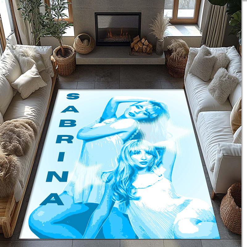 Soft Crystal Velvet Floor Rug,Sabrina Carpenter Anti Slip Decorative Carpet, Plush Area Mat For Indoor Home Decoration