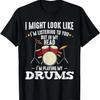 In My Head I'm Playing My Drums Funny Drummer Band Music T-Shirt