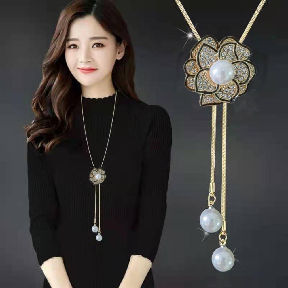 Sweater Chain Long Necklace Light Luxury High Sense Versatile Fringed Jewelry Accessories Pendant