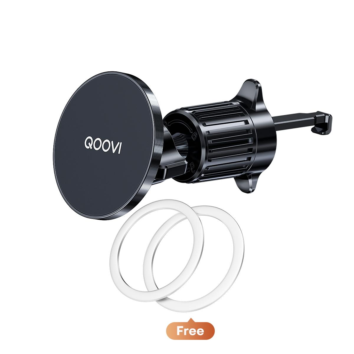 

QOOVI Magnetic Car Phone Holder Dashboard Cellphone Stand Air Vent Magnet 360°Rotating GPS Mount for iPhone 16 15 Xiaomi Samsung AirVent чорний