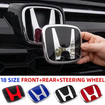 CJPY7 1pcs ABS Car Logo Front Grille Rear Trunk Steering Wheel Decoration Sticker Accessories For Accord Civic Type-R CRV