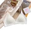 Original Deep V Ribbed Triangle Cup Bra for Small Bust – Comfortable Side Support & Anti-Sagging Design