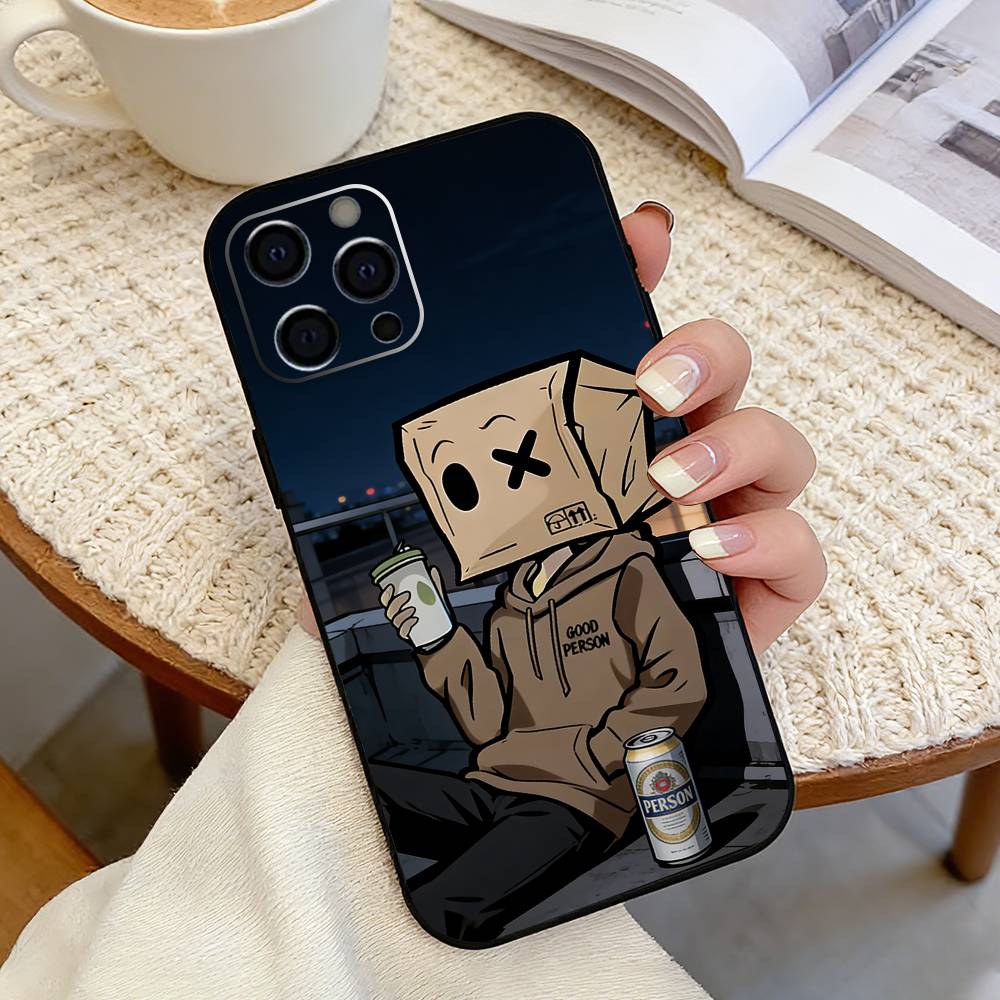 Cartoon Paper Man   Phone Case For iPhone 17, 16,15,14,13,12,11 Plus,Pro Max, Others Soft Black Cover