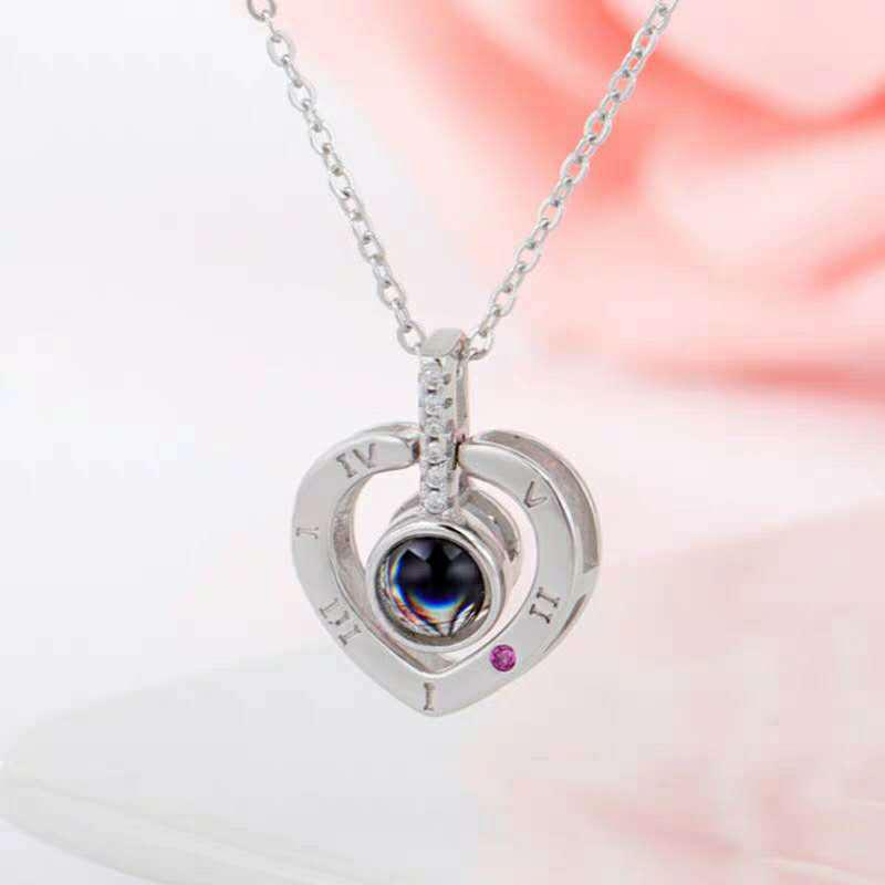 Heart Memory Projection Pendant Necklace for Women - Heart Clavicle Chain, Couple Style