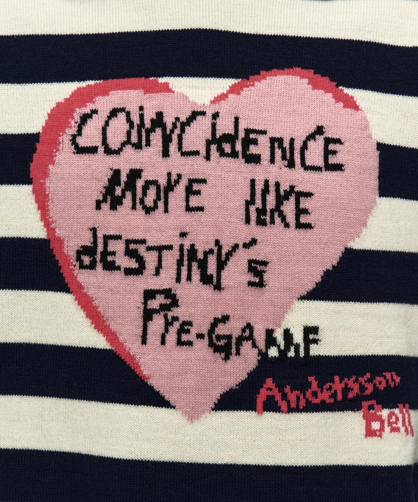 ADSB ANDERSSON BELL Girls Heart Message Crew-Neck Sweater Atb1464W(Navy/Ivory)
