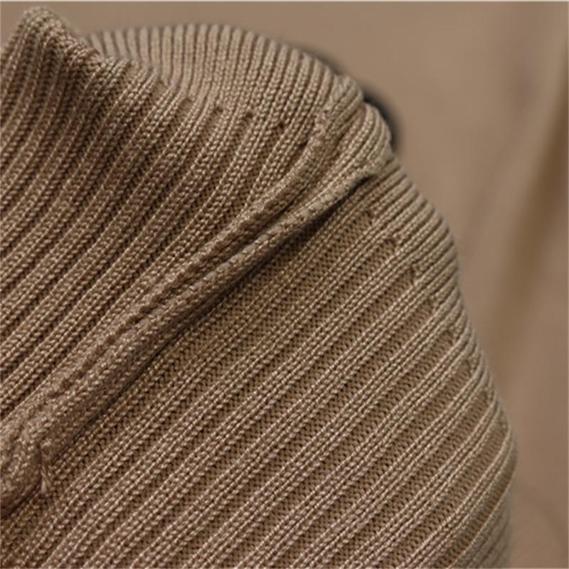 Women's autumn and winter knitted suit Fashionable round neck top contrasting color hip hugging skirt two-piece set