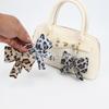 Creative Leopard Print Heart Bow Keychain Mobile Phone Bag Charm Ornament