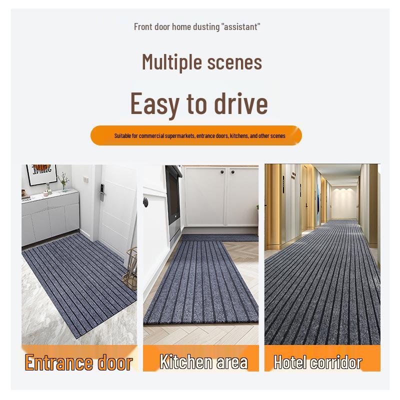 Premium PVC Backing Striped Non-Slip Water-Absorbent Floor Mat for Kitchen, Bathroom, Balcony, and Entrance.
