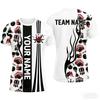 Funny 3D Print Bowling Ball Pattern Men's T Shirt Personalization Name Bowling Team Jerseys Casual O-neck Loose Short Sleeve Top