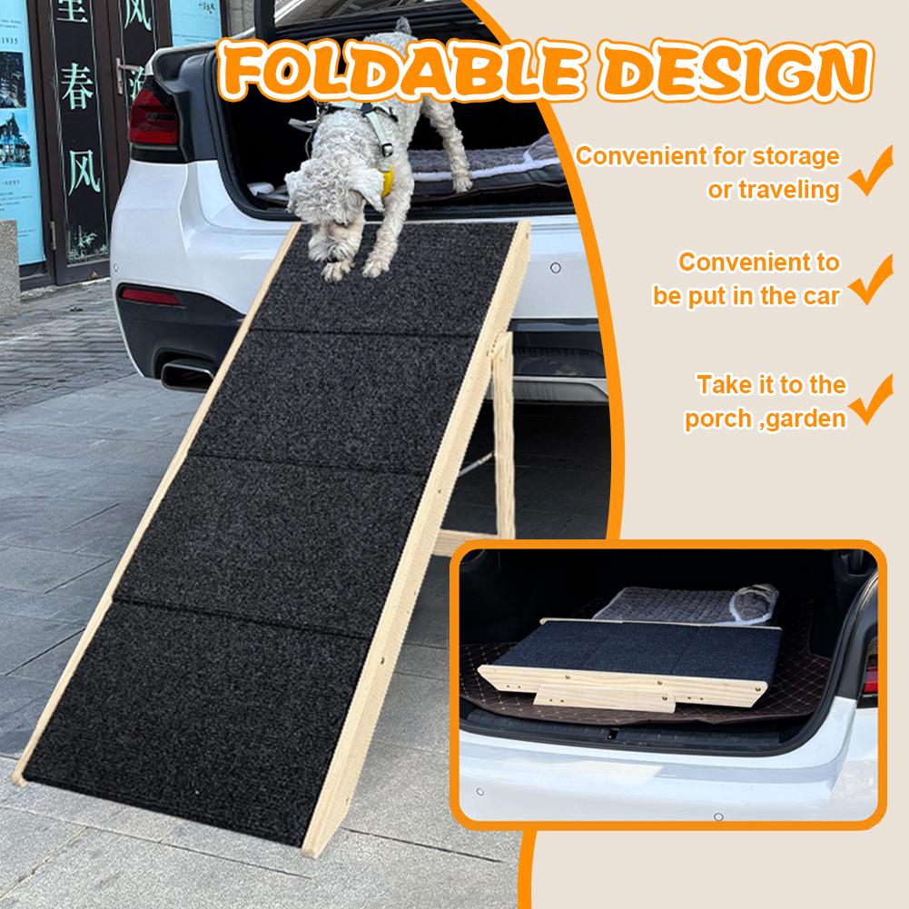 Outdoor Steps Dog Stairs Foldable Wooden Cat Climbing Ladder Non-slip Portable Pet Ladder for Small Animals Climbing