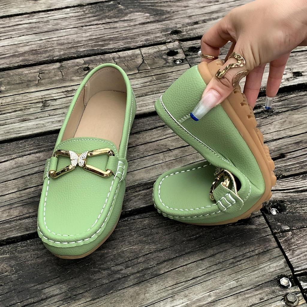 Chaussures Slip-On pour Femmes en Cuir Souple Blanc, Antidérapantes, Décontractées, Grande Taille.