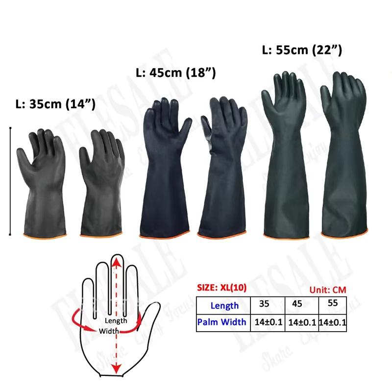 35-55cm Heavy-Duty Waterproof Latex Gloves Resistant To Chemical Acid Oil Resistant Family Industry Factory Work Safety Gloves