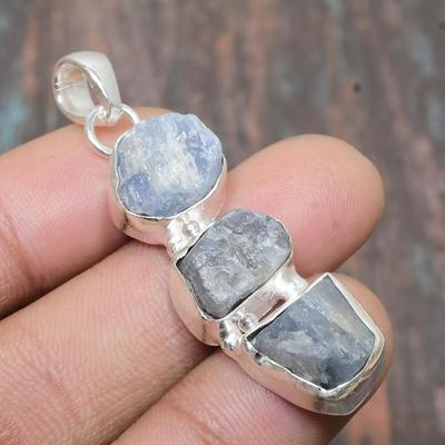Blue Kyanite Gemstone Handmade Solid 925 Sterling Silver Jewelry Pendant For Women