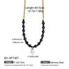 Luxurious European-Style Natural Stone & Pearl Necklace with Gold-Plated Stainless Steel Layered Design for Women