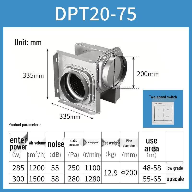 LuSe Centrifugal Turbo Duct Exhaust Fan