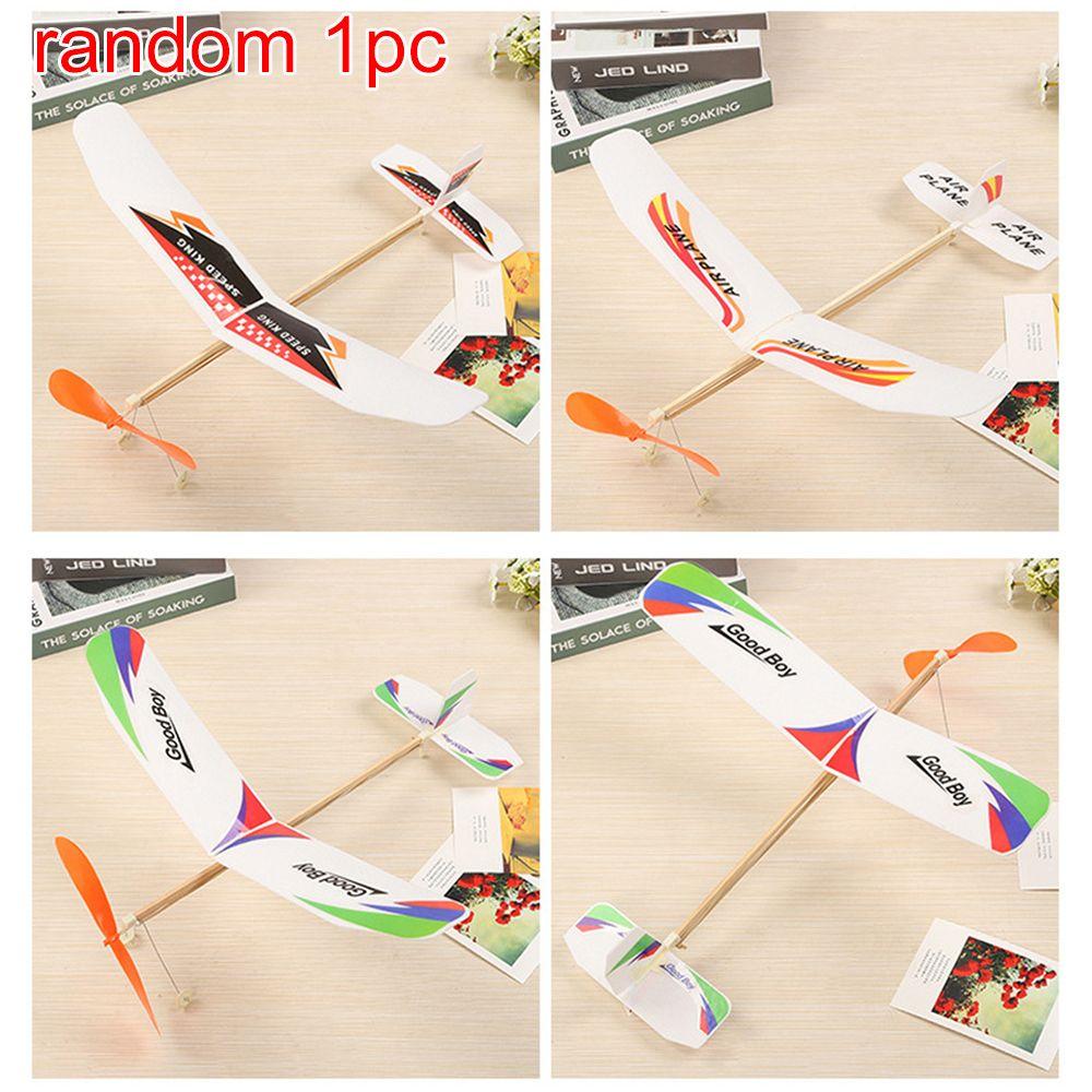 Toys for Students Airplane Model Rubber Bands Power Foam Plane Flying Glider Aircraft Toy