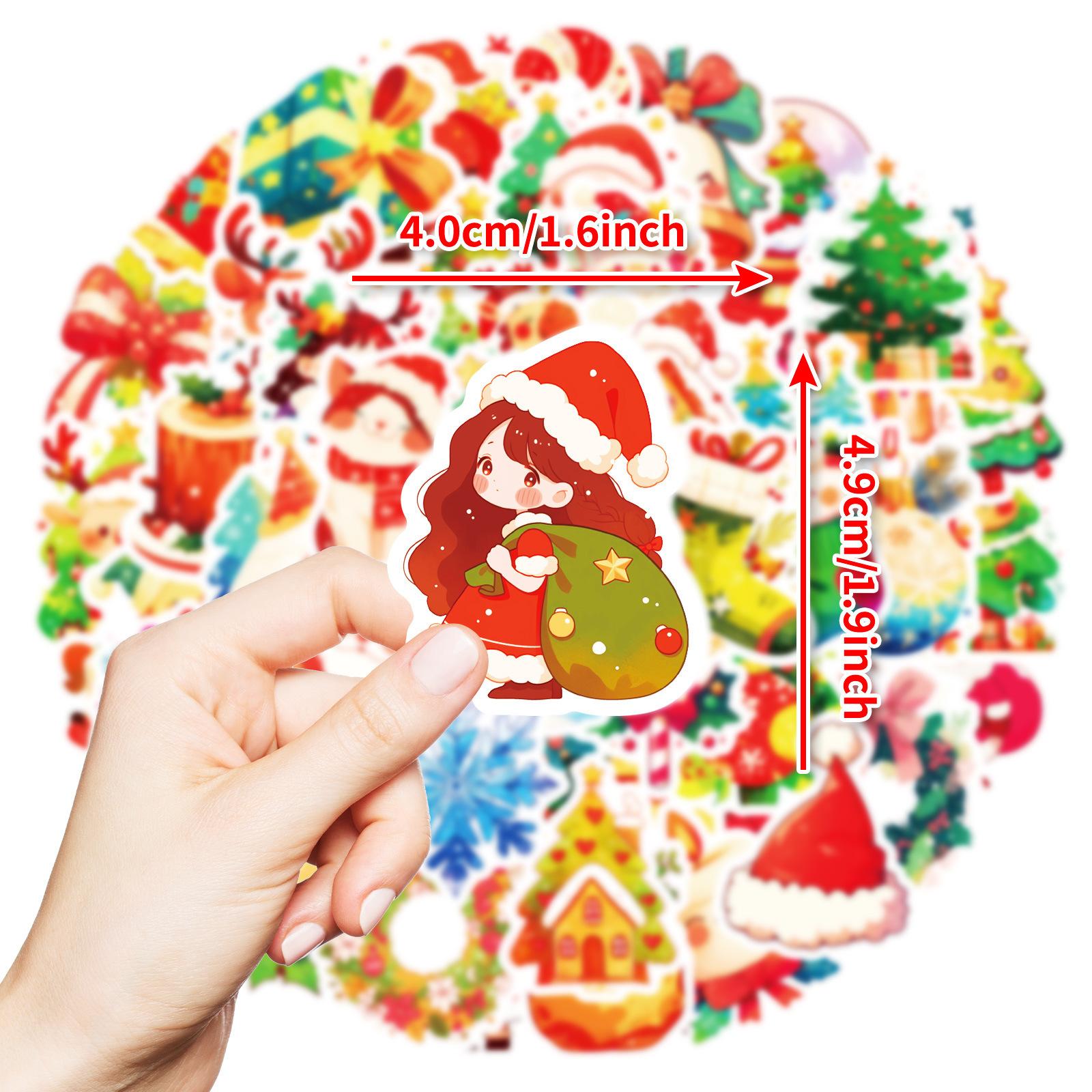 

50 Рождественских наклеек, Колокольчики Санты, Наклейки для подарков, Декоративные наклейки для багажа