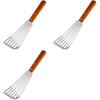 Premium-3X Stainless Steel Fish Spatula Turner, Wood Handle Fish Spatula, Slotted Turner, Kitchen Metal Spatula