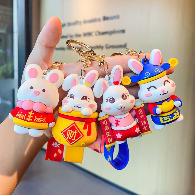 Adorable Rabbit Keychain Silicone Charm Perfect For Gifts And Backpack Decoration