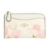 COACH 12 floral print zipper closure coated canvas card holder mini women's white White