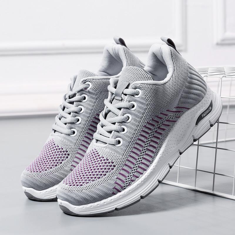 Sneakers women's spring women's shoes soft-soled fashion running shoes flying woven mesh breathable breathable wear-resistant