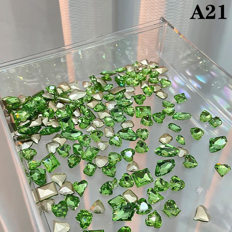 20 Buc. Mărimi Mixte Formă Diferită Unghii Cristale de Sticlă 3D Diamante Dragostea Distorsionează Inimă Farmece Super Strălucitoare Pietre Prețioase D