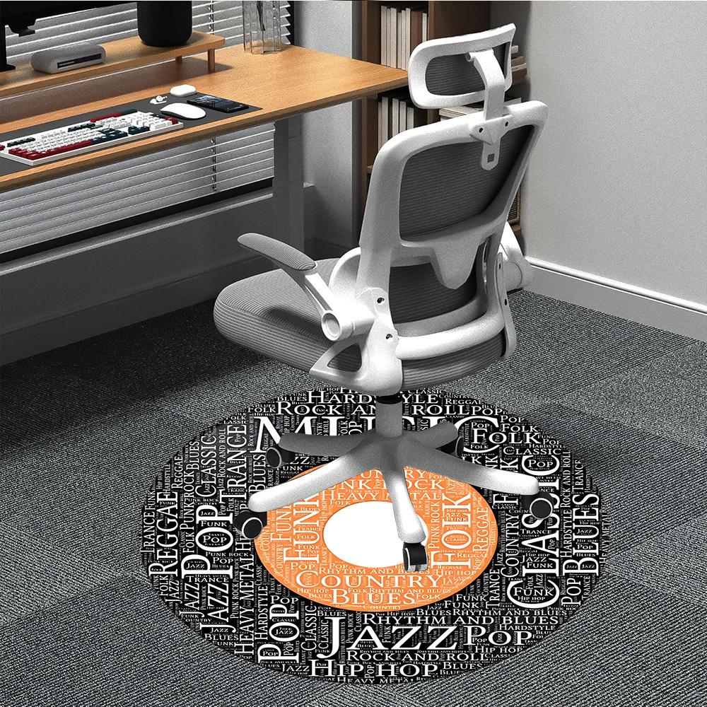 

1pc Music Genres Chair Carpet for Office, Soft, Non-Slip Polyester Mat, Office, Living Room, Bedroom, Durable Polyester yy251207122 80cm by 80cm