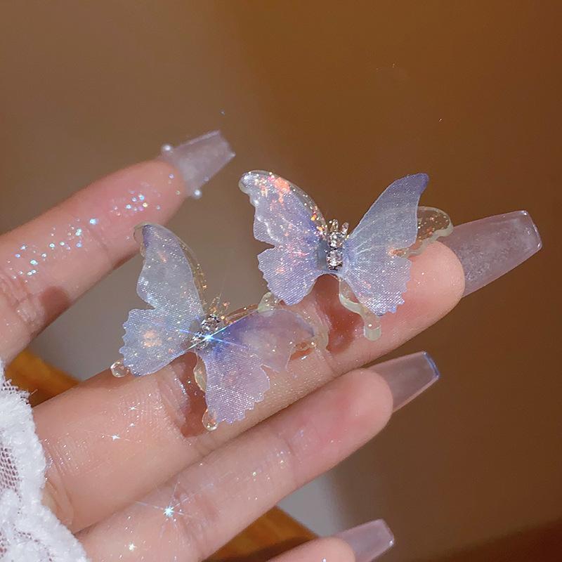 Super fairy pink flower love fringed earrings versatile temperament earrings light luxury earrings women