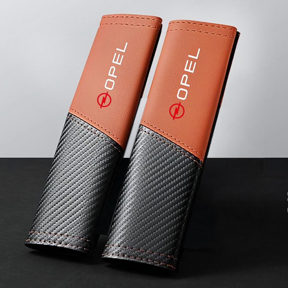 1/2pc Car Seat Belt Shoulder Cover Breathable Protection Pad For Opel OPC Astra J H G K Insignia Corsa D B E Mokka Car Valve Cap