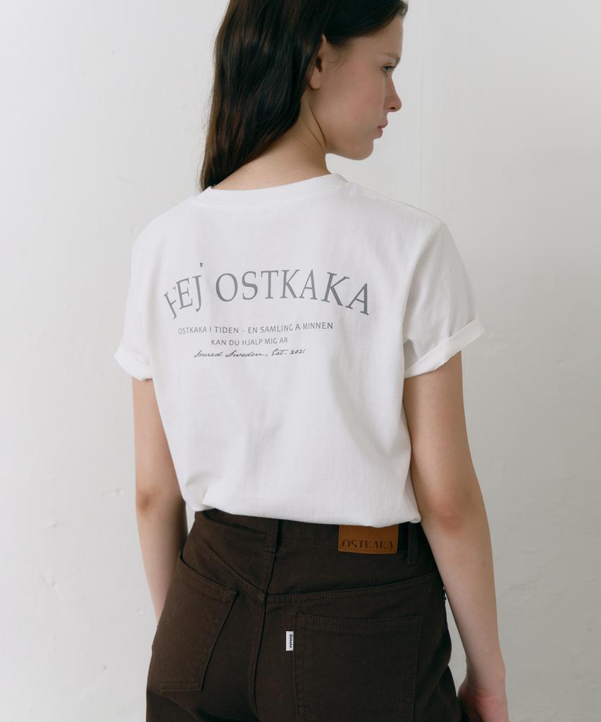 OSTKAKA Hey Oka Lettering T-Shirt White