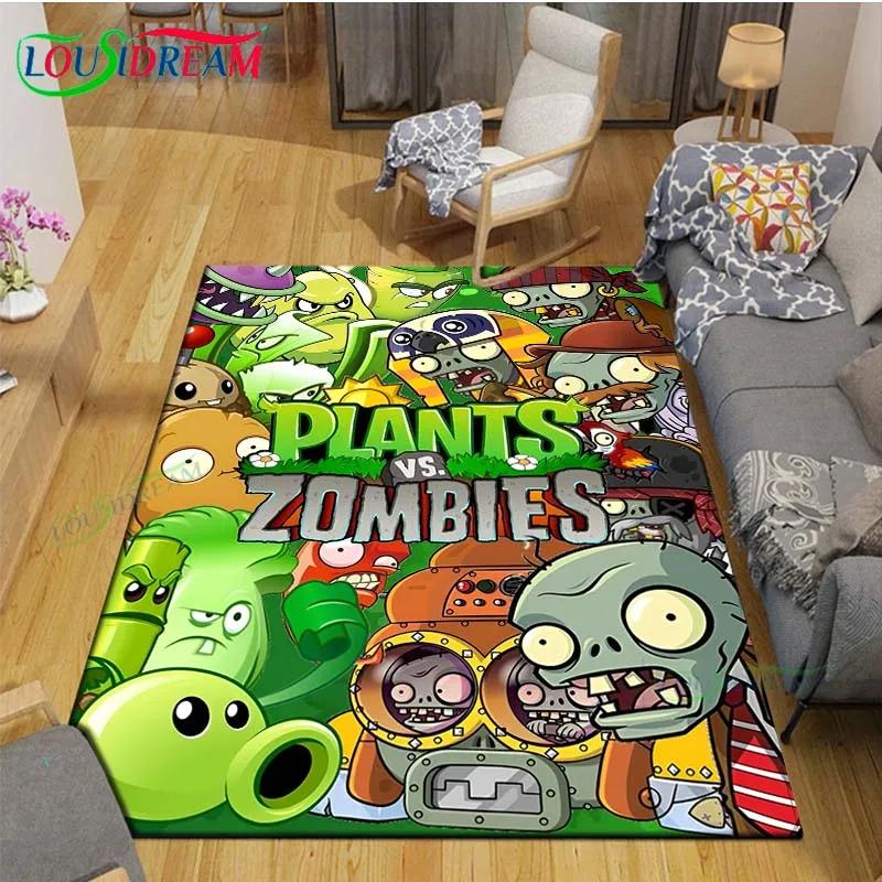 Hot Puzzle Games P-plant Vs Z-zombiee Carpet Outdoor Rug Area Rug Non-slip Carpet Bedroom Decor Carpet for Parent-child paradise