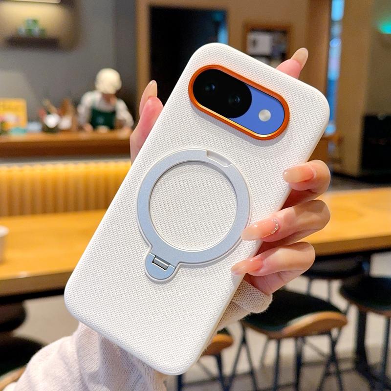 For Google Pixel 10A Case Magnetic Rotatable Metal Finger Ring Stand TPU+PC Matte Kickstand Cover for Google Pixel 10 A Google Pixel 10a