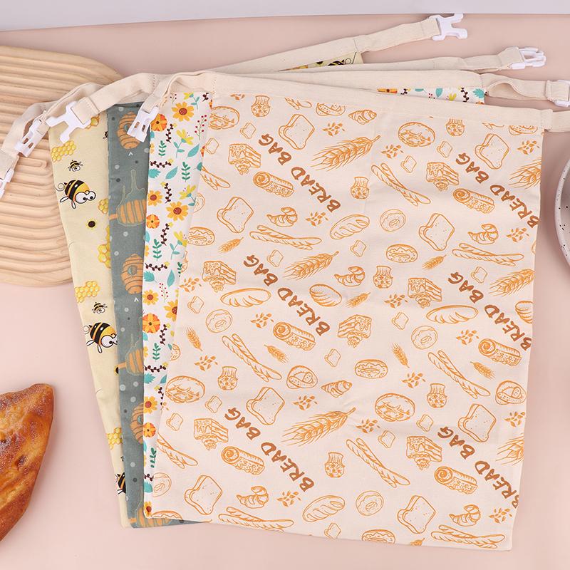 Beeswax Linen Bread Bag For Homemade Bread Eco Friendly Food Storage Bags Reusable Bread Bags