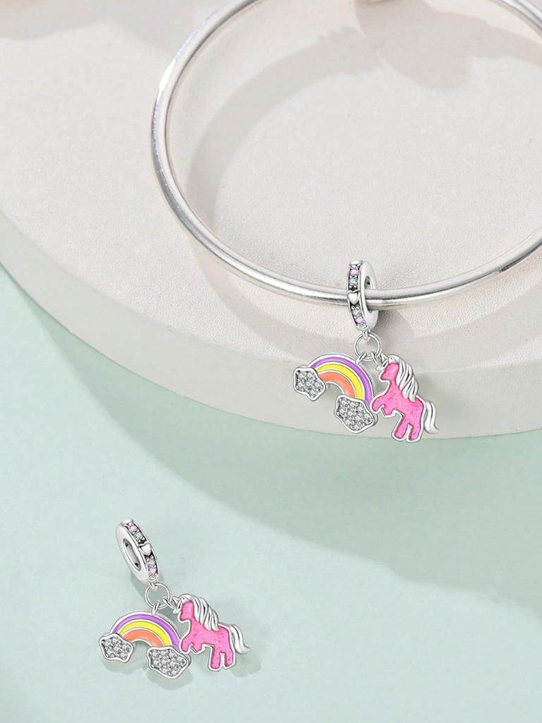 Copper Plated Original Charms Fantasy Unicorn Flamingo Beads Fit Bracelet Women'S Jewelry Gift