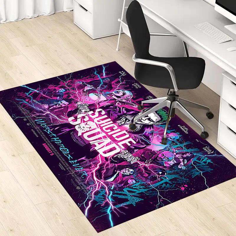 1pc Office Carpet Chair Mats Suicide Squad: Worst Heroes Ever Perfect for Decorating Office Chairs, Living Rooms, Or Bedrooms,Polyester Carpet