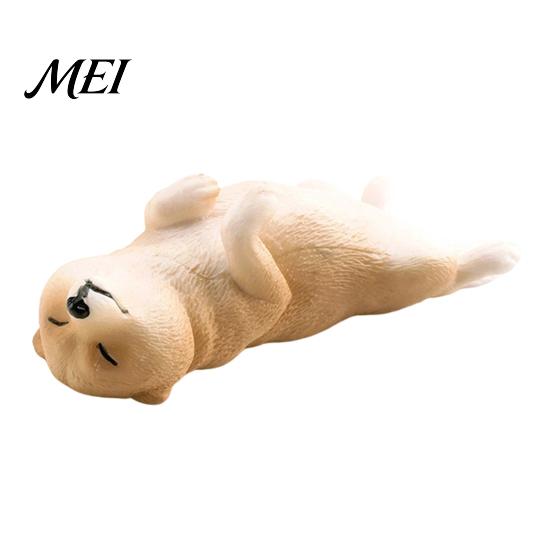 Decorative Dog Statue Simulated Sleeping Model, Realistic Lying French Bulldog Figurine, Mini Handcrafted Figurine PVC Animal Educational Toy P