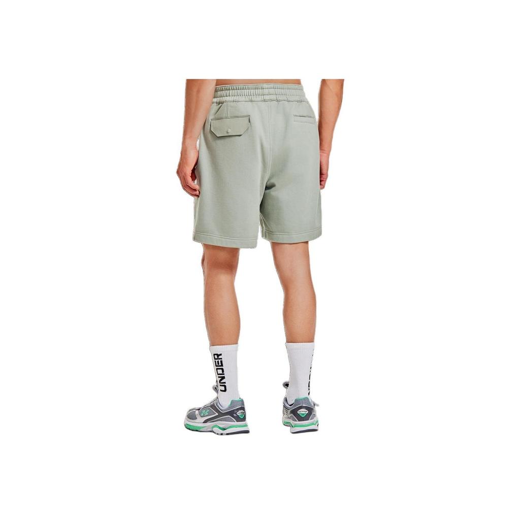 Under Armour Solid Color Fleece Comfortable Straight Leg Casual Shorts Men shorts Jungle-Green 1387978-504