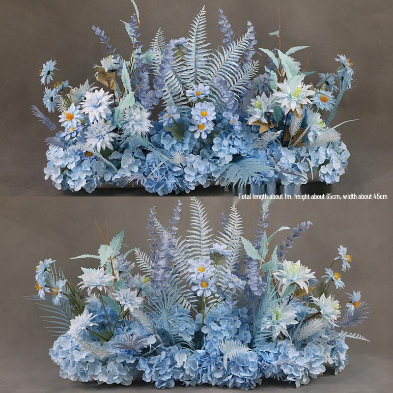 Blue Wedding Silk Flower Hanging Arrangement for Outdoor Decor