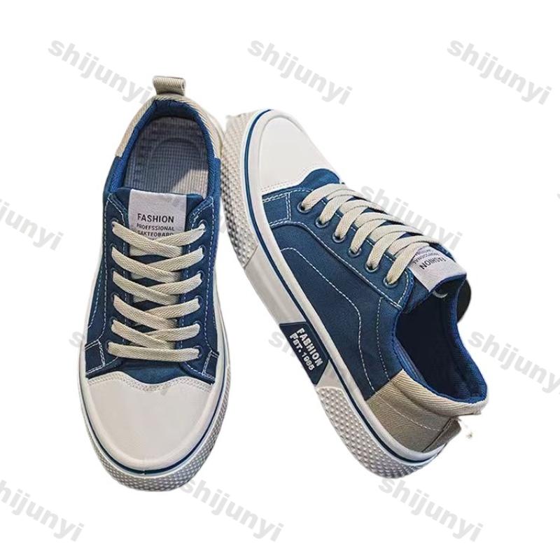 Fashion Men's Canvas Shoes Spring Autumn New Non Slip Comfortable Flats Fashion Vintage Lace Up Lightweight Casual Shoes Zapatillas