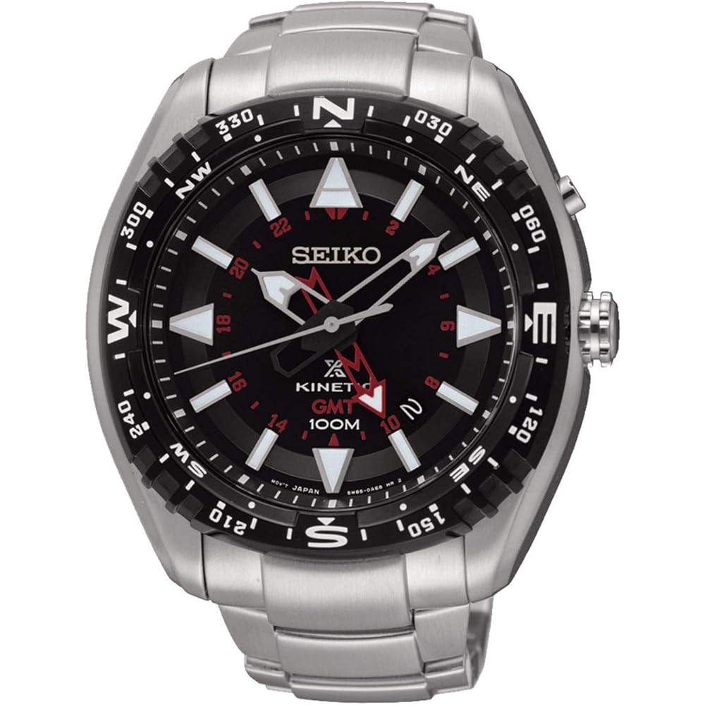 

Black Mens Analog Casual Kinetic Seiko Watch Prospex Kinetic Overseas Shipping SUN049P1