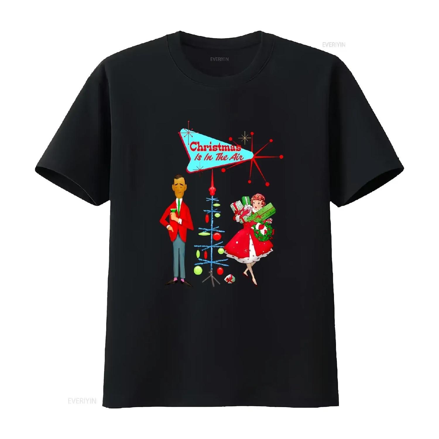 Retro Holiday Christmas Party Mid Century Mod Kitschy T Shirt vintage Washed designer clothes graphic Soft Slightly Stylish XXXXL