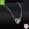 50 Points Moissanite Love Necklace Wedding, Romantic Proposal S925 Sterling Silver Heart Collarbone Chain