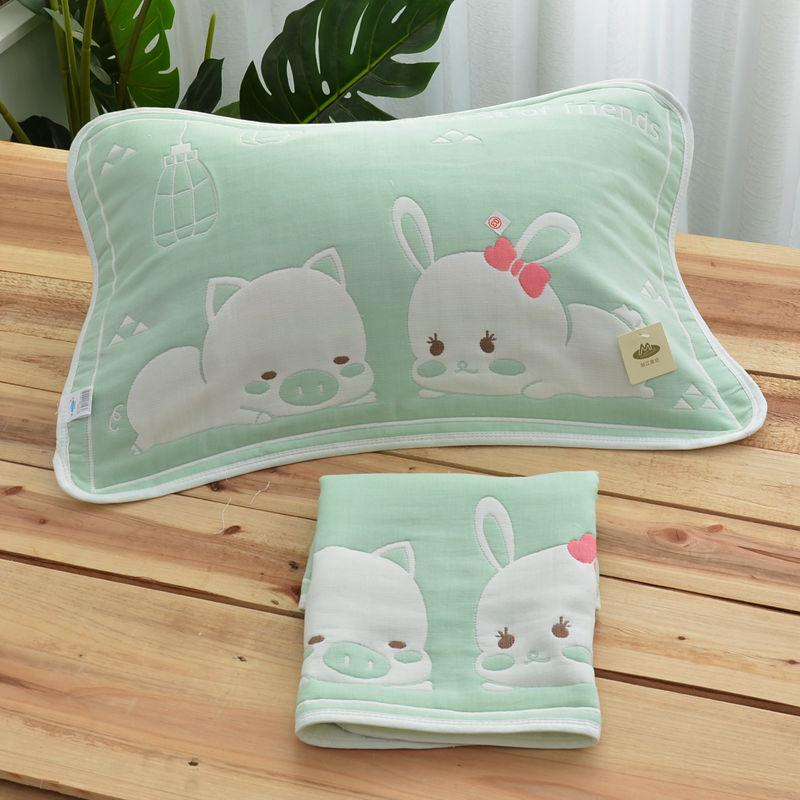 2dílný kreslený polštář pro batolata na ručník postel dekorativní povlak na polštář pro kojence Pouzdro na spaní měkký povlak na polštář